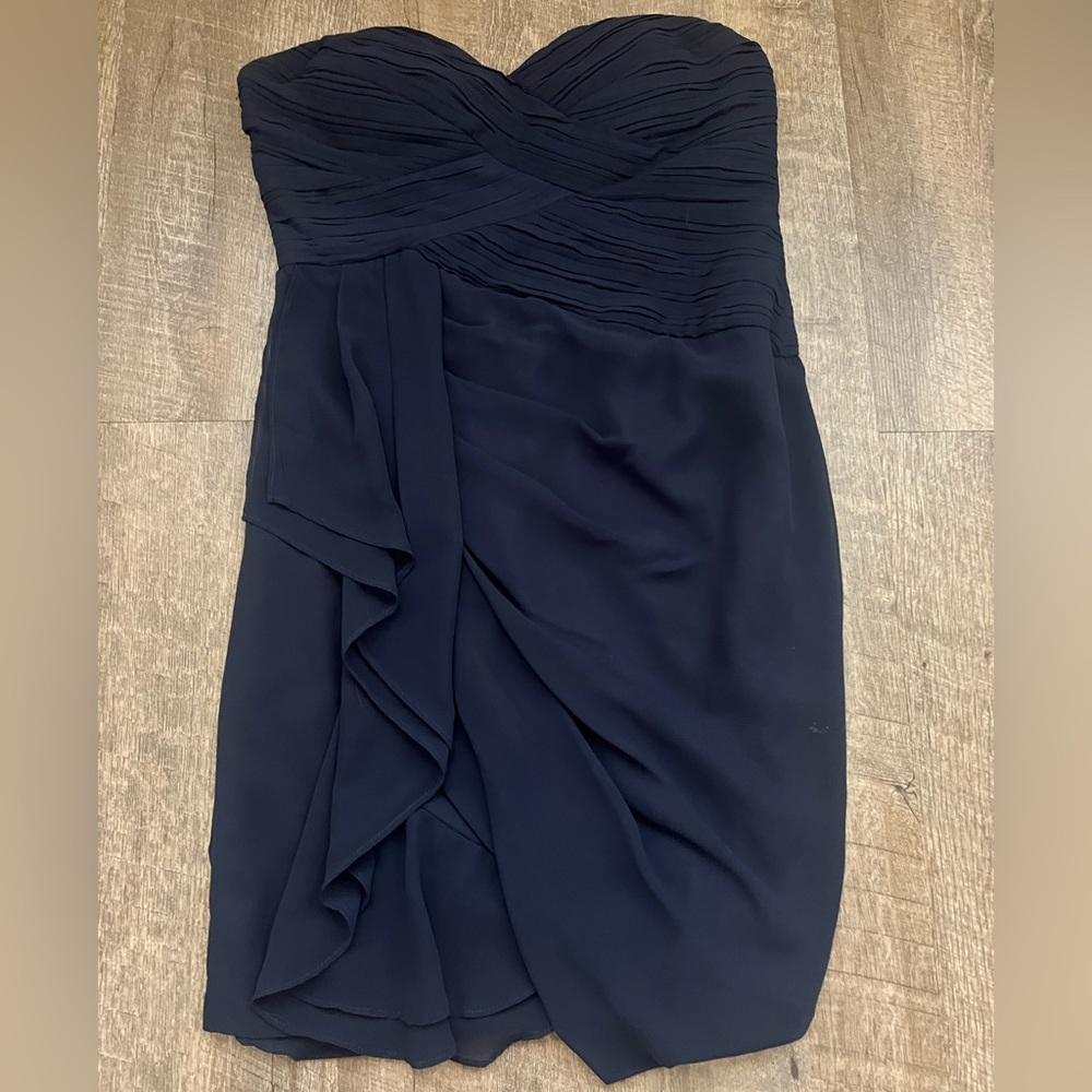 Blue asymmetrical cocktail dress